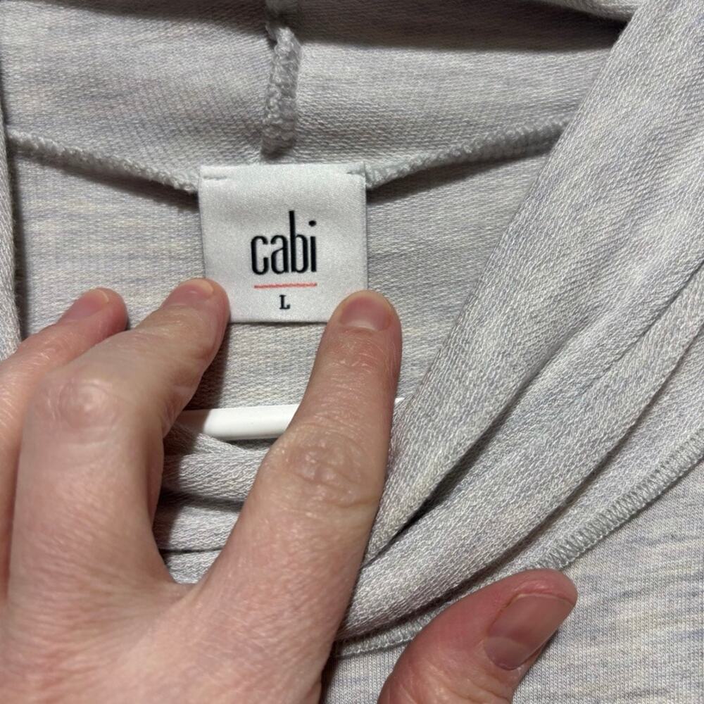 Cabi Heather Gray Cowl Neck Sport Topper Thumbhole Long Sleeve Top Large - Picture 5 of 11